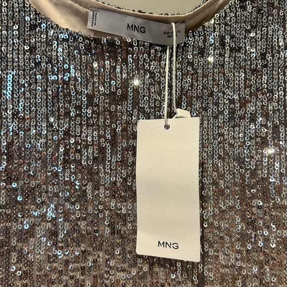 🆕 Mango Silver Sequin Camisole Top - Picture 8 of 10